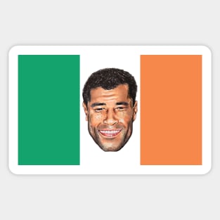 Paul McGrath with the colours of the Irish flag. Sticker